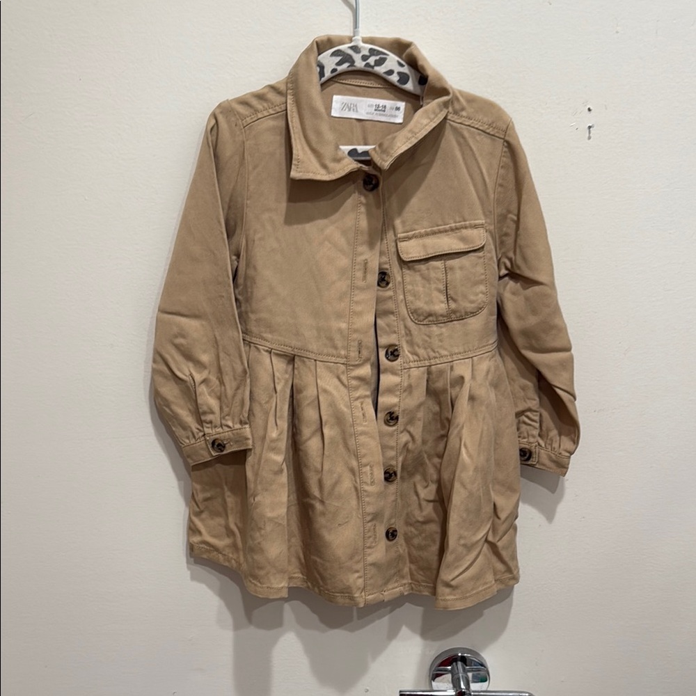 Zara Camel Button-Up Jacket